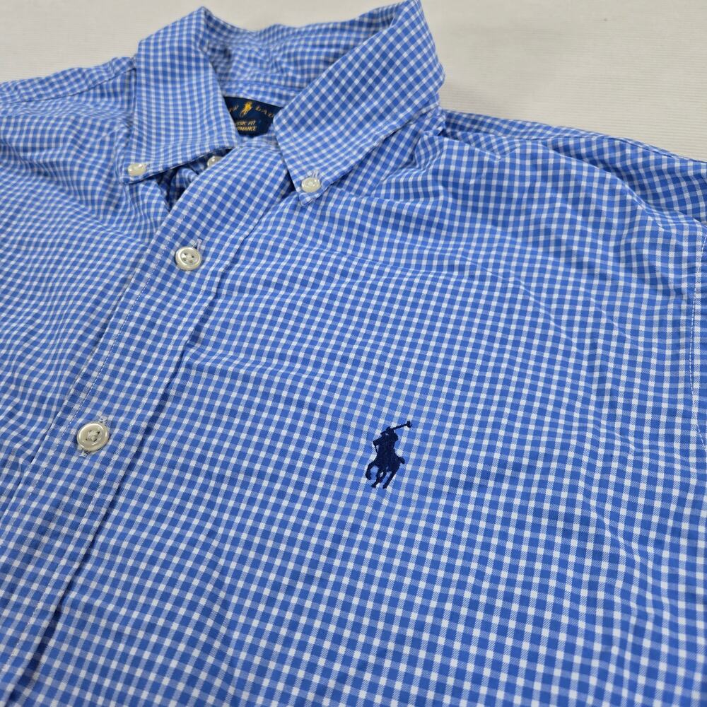 Ralph Lauren Classic Performance Blue‎ Plaid Long Sleeve Button Shirt Size Large